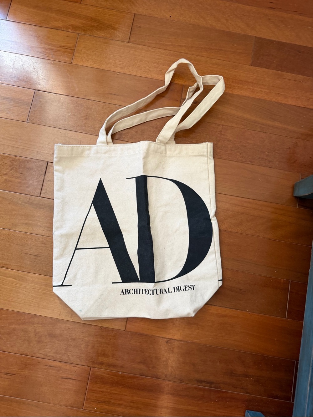Architectural Digest AD Large Canvas Tote Bag Cream Black Logo Shopper